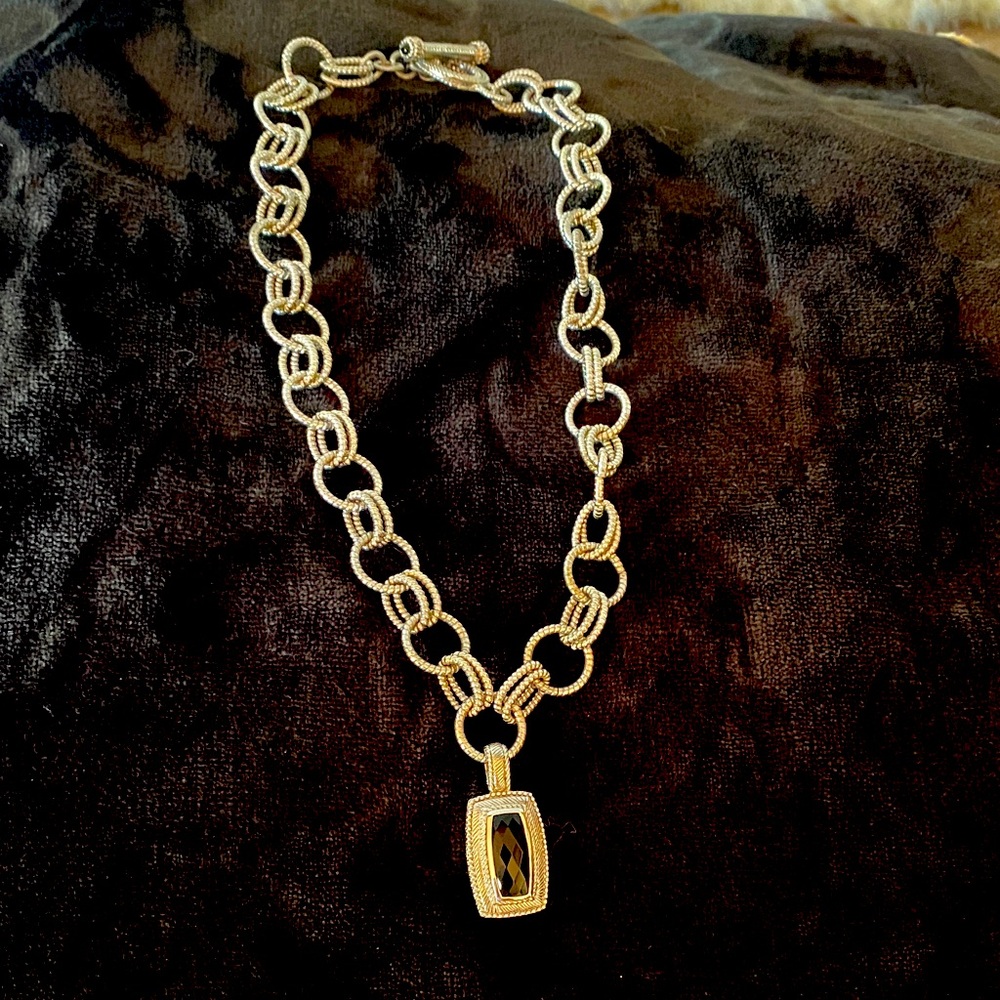 Elegant Judith Ripka 💎🖤Chain Necklace with removable pendant 🖤🍒